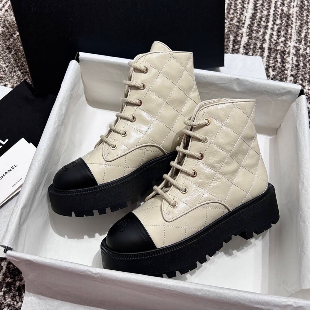 Chanel Quilted Leather Boots